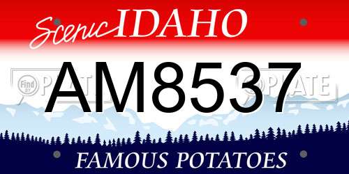 AM8537 Idaho License Plate