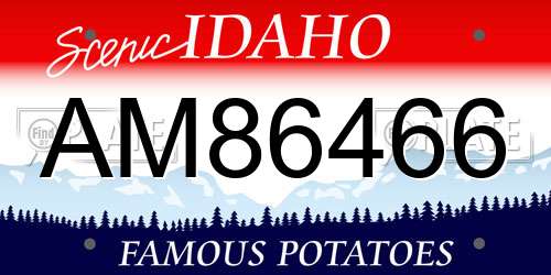 AM86466 Idaho License Plate