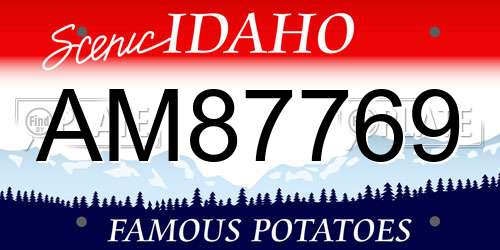 AM87769 Idaho License Plate