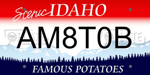 AM8T0B Idaho License Plate