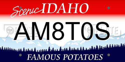 AM8T0S Idaho License Plate