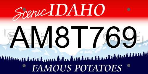 AM8T769 Idaho License Plate