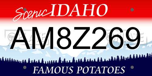 AM8Z269 Idaho License Plate