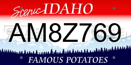 AM8Z769 Idaho License Plate