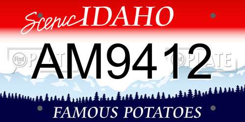 AM9412 Idaho License Plate