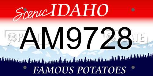 AM9728 Idaho License Plate