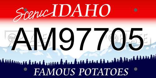 AM97705 Idaho License Plate
