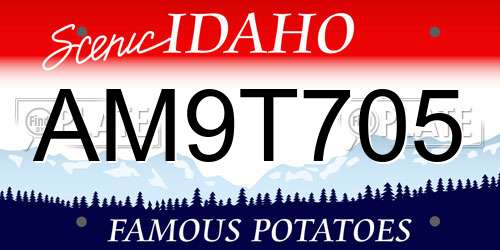 AM9T705 Idaho License Plate