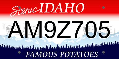 AM9Z705 Idaho License Plate