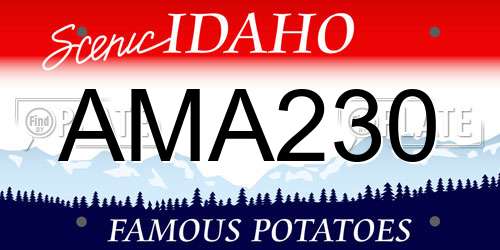 AMA230 Idaho License Plate