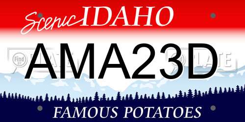 AMA23D Idaho License Plate