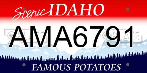 AMA6791 Idaho License Plate