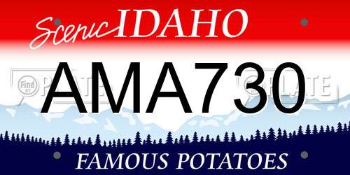 AMA730 Idaho License Plate