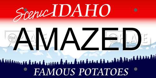 AMAZED Idaho License Plate