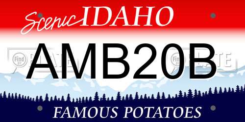 AMB20B Idaho License Plate