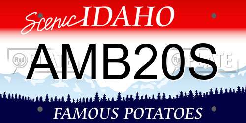AMB20S Idaho License Plate