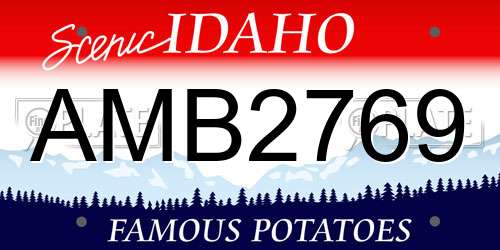 AMB2769 Idaho License Plate