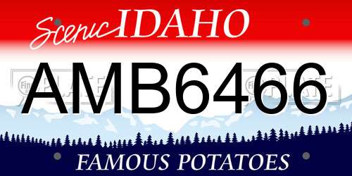 AMB6466 Idaho License Plate