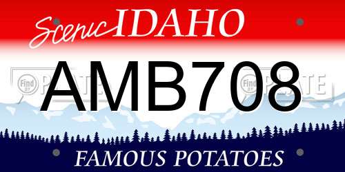 AMB708 Idaho License Plate
