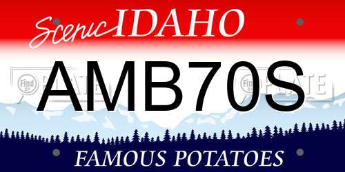 AMB70S Idaho License Plate