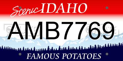 AMB7769 Idaho License Plate