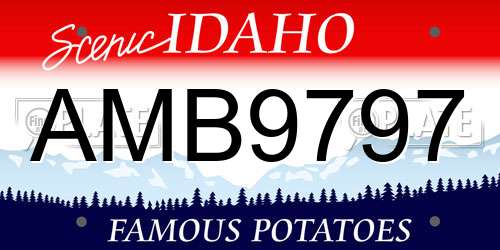 AMB9797 Idaho License Plate