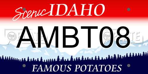 AMBT08 Idaho License Plate