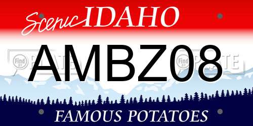 AMBZ08 Idaho License Plate