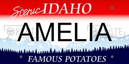 AMELIA Idaho License Plate
