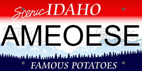 AMEOESE Idaho License Plate