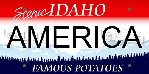 AMERICA Idaho License Plate