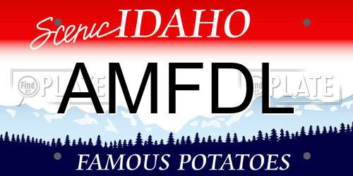 AMFDL Idaho License Plate