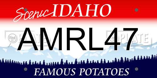 AMRL47 Idaho License Plate