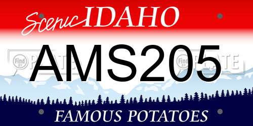 AMS205 Idaho License Plate