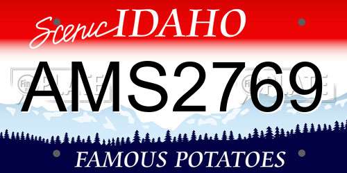 AMS2769 Idaho License Plate