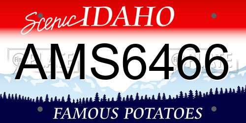 AMS6466 Idaho License Plate