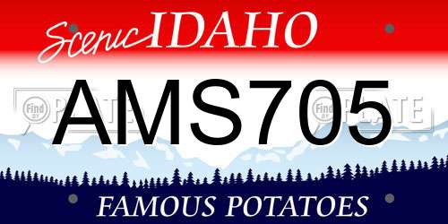 AMS705 Idaho License Plate