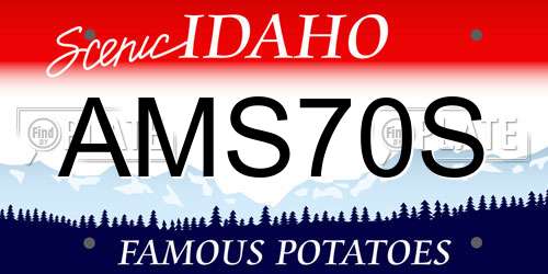AMS70S Idaho License Plate