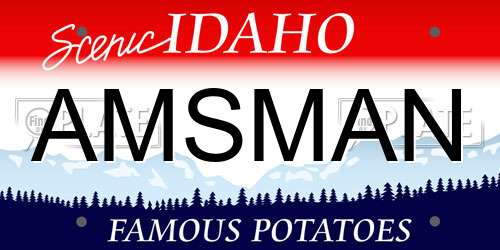 AMSMAN Idaho License Plate
