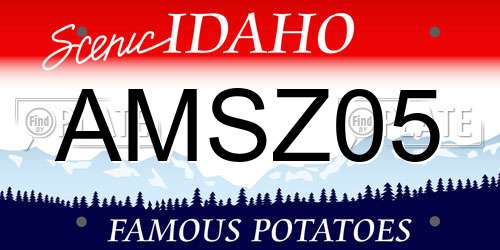 AMSZ05 Idaho License Plate