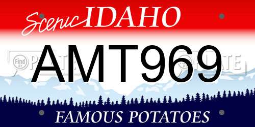 AMT969 Idaho License Plate