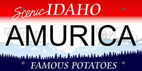 AMURICA Idaho License Plate