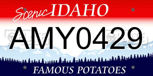 AMY0429 Idaho License Plate