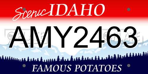 AMY2463 Idaho License Plate