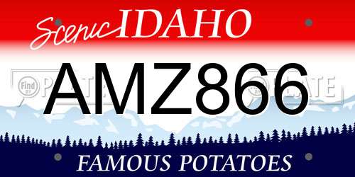 AMZ866 Idaho License Plate