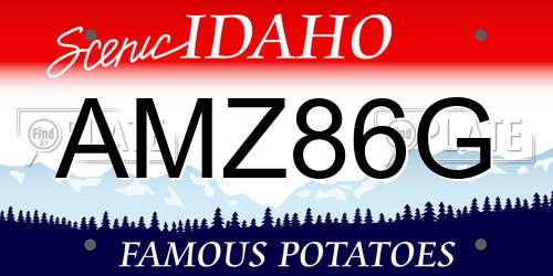 AMZ86G Idaho License Plate
