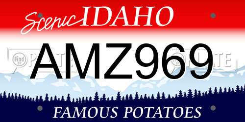 AMZ969 Idaho License Plate