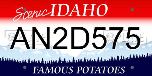 AN2D575 Idaho License Plate