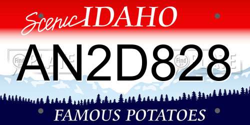 AN2D828 Idaho License Plate