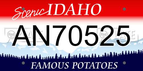 AN70525 Idaho License Plate